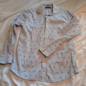 Tommy Hilfiger Men's L/S Button Up Slim Fit Shirt L 16 34/35 Lobster Print